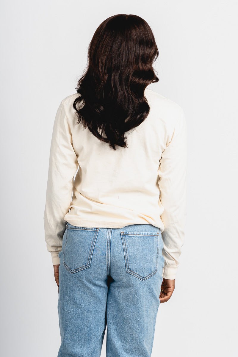 OSU OSU Cowboys big football long sleeve t-shirt natural T-shirt | Lush Fashion Lounge Trendy Oklahoma State Cowboys Apparel & Cute Gameday T-Shirts