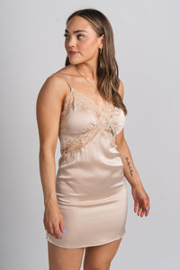 Vivienne lace cami dress nude - Affordable Dress - Boutique Dresses at Lush Fashion Lounge Boutique in Oklahoma City