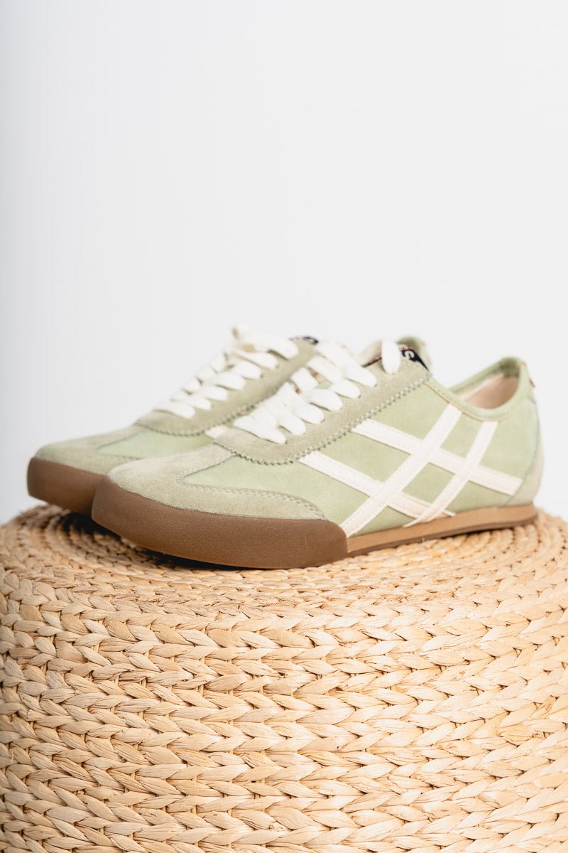 Polly criss cross sneaker green - Cute shoes - Trendy Shoes at Lush Fashion Lounge Boutique in Oklahoma City