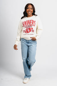 OU OU Sooners big football hi dive sweatshirt natural T-shirt | Lush Fashion Lounge Trendy Oklahoma University Sooners Apparel & Cute Gameday T-Shirts