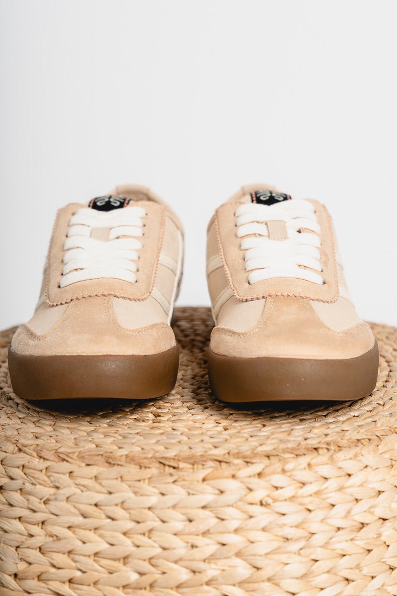 Polly criss cross sneaker beige - Trendy shoes - Fashion Shoes at Lush Fashion Lounge Boutique in Oklahoma City