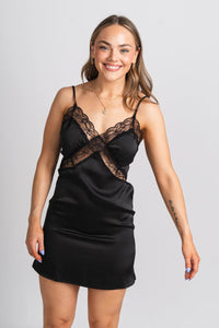 Vivienne lace cami dress black - Affordable Dress - Boutique Dresses at Lush Fashion Lounge Boutique in Oklahoma City