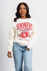 OU OU Sooners big football hi dive sweatshirt natural T-shirt | Lush Fashion Lounge Trendy Oklahoma University Sooners Apparel & Cute Gameday T-Shirts