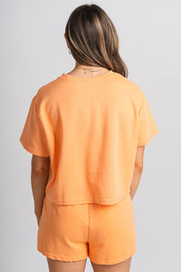 Short sleeve top tangerine - Adorable top - Stylish Comfortable Outfits at Lush Fashion Lounge Boutique in OKC
