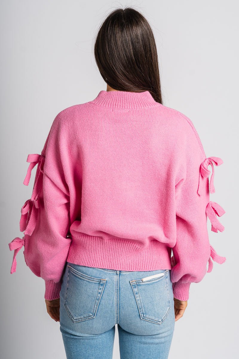 Aria bow sweater pink