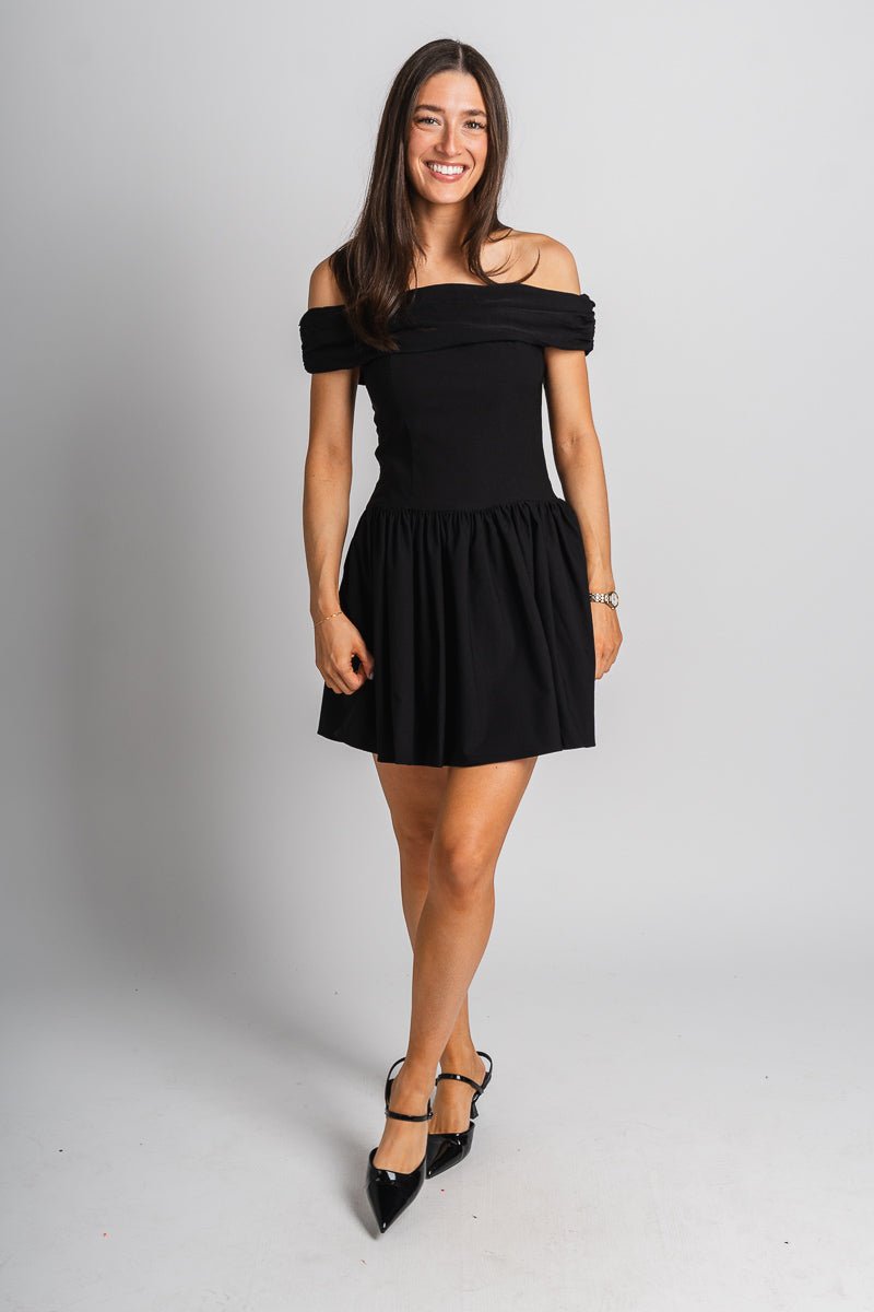 Off shoulder dress black Stylish dress - Womens Fashion Dresses at Lush Fashion Lounge Boutique in Oklahoma City