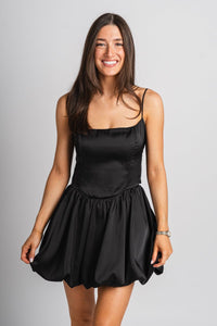 Bubble mini dress black - Affordable dress - Boutique Dresses at Lush Fashion Lounge Boutique in Oklahoma City