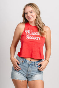OU OU Oklahoma Sooners bookmania racerback tank top red tank | Lush Fashion Lounge Trendy Oklahoma University Sooners Apparel & Cute Gameday T-Shirts