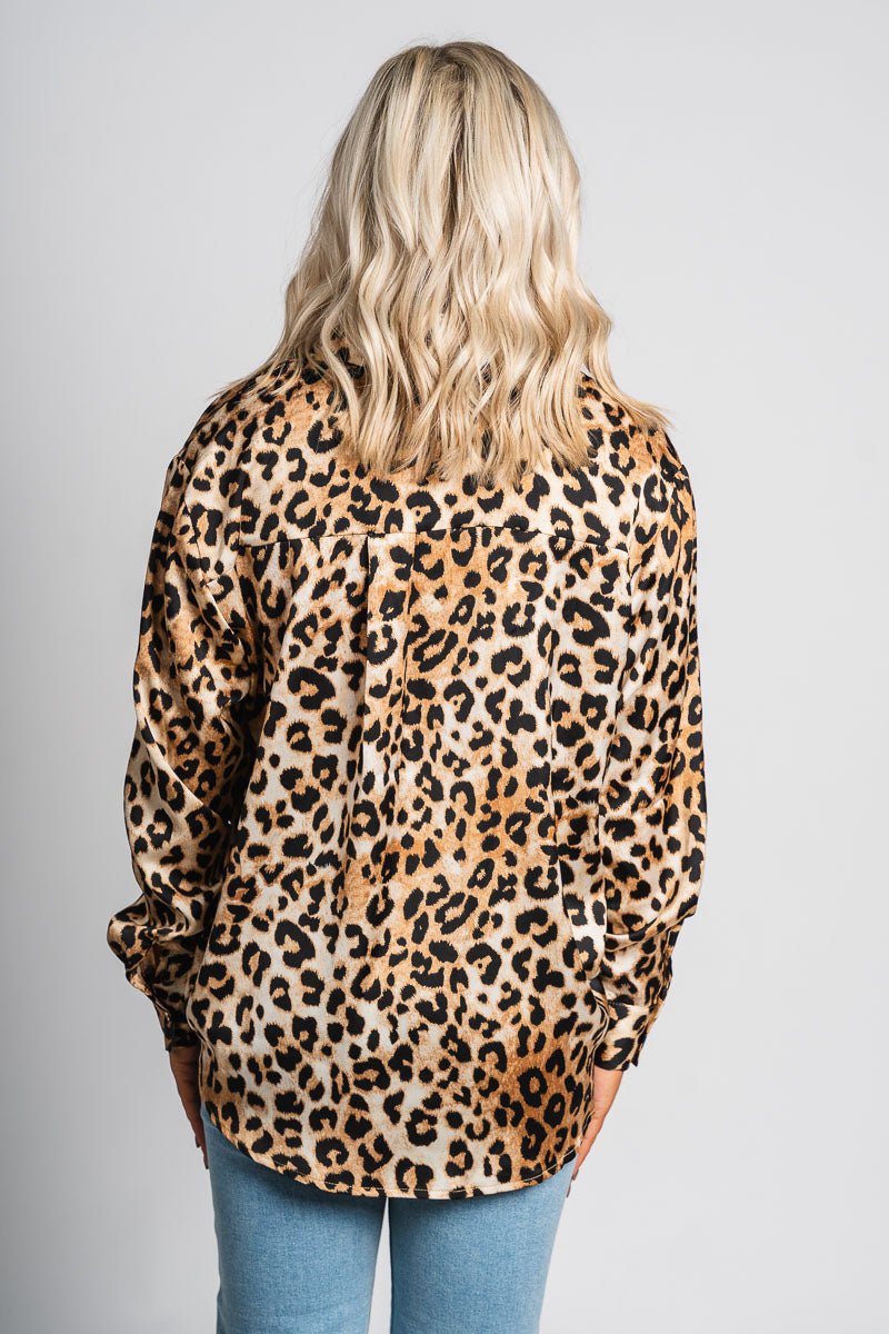 Leopard blouse brown