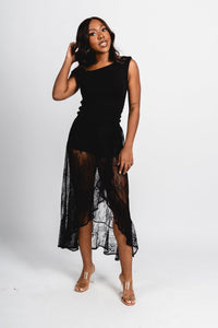 Lace midi skirt black | Lush Fashion Lounge: boutique fashion skirts, affordable boutique skirts, cute affordable skirts