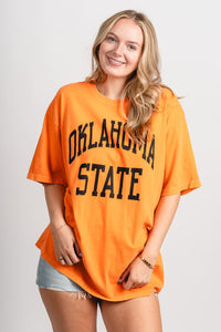 OSU OSU Oklahoma State simple oversized tee orange T-shirt | Lush Fashion Lounge Trendy Oklahoma State Cowboys Apparel & Cute Gameday T-Shirts