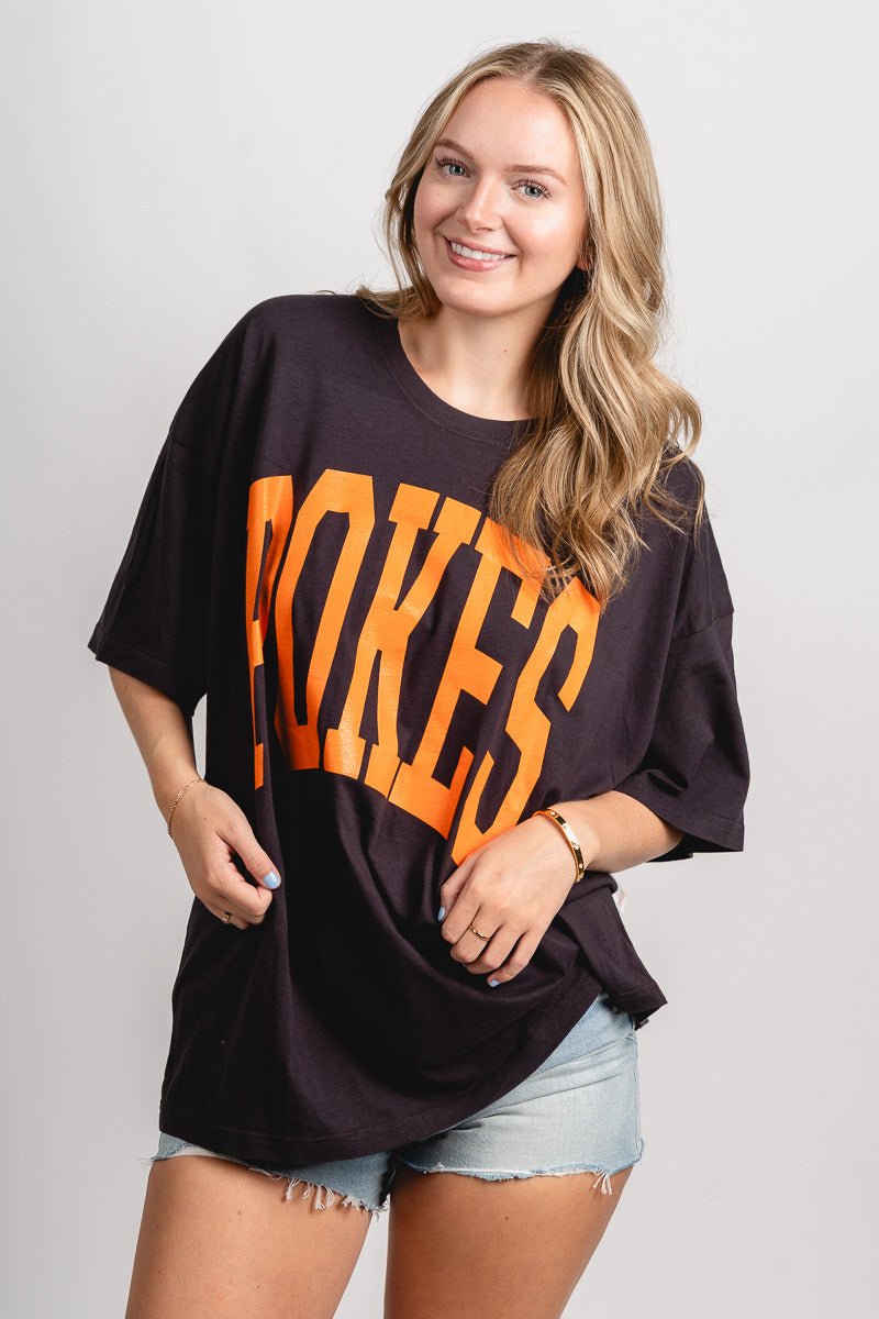 OSU OSU Cowboys Pokes oversized tee smoke T-shirt | Lush Fashion Lounge Trendy Oklahoma State Cowboys Apparel & Cute Gameday T-Shirts