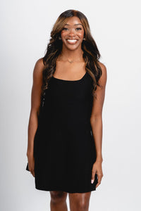 Sleeveless flare mini dress black - Affordable dress - Boutique Dresses at Lush Fashion Lounge Boutique in Oklahoma City