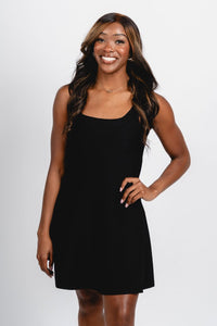 Sleeveless flare mini dress black - Cute dress - Trendy Dresses at Lush Fashion Lounge Boutique in Oklahoma City
