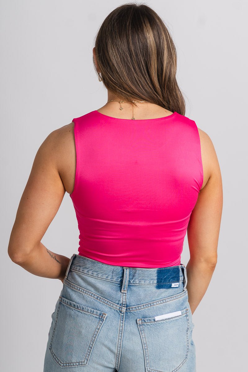 Crop tank top fuchsia