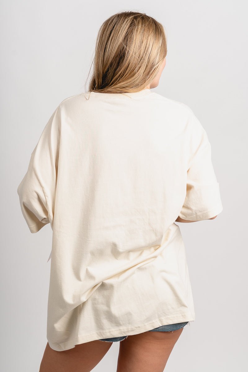 OU OU Sooners oversized tee off white T-shirt | Lush Fashion Lounge Trendy Oklahoma University Sooners Apparel & Cute Gameday T-Shirts