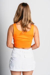 Corset crop top orange - Trendy OKC Thunder T-Shirts at Lush Fashion Lounge Boutique in Oklahoma City