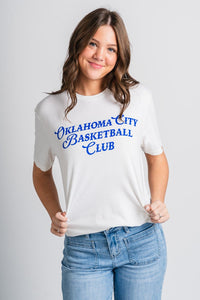 Oklahoma City basketball club t-shirt natural - Trendy OKC Apparel at Lush Fashion Lounge Boutique in Oklahoma City