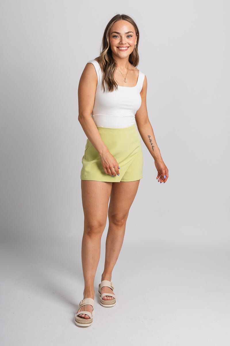 High waist skort lime