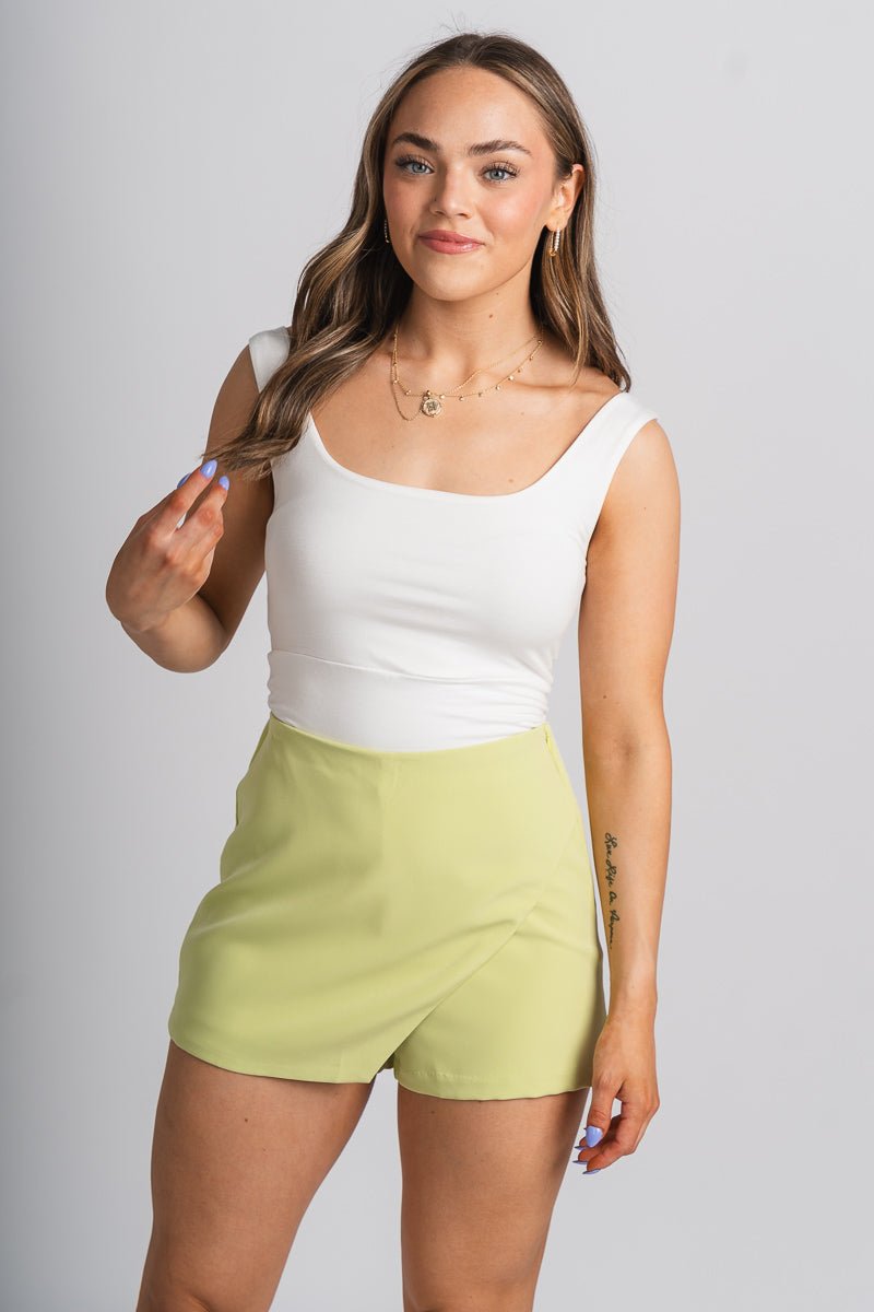 High waist skort lime