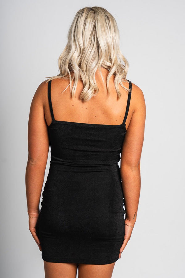 Ruched mini dress black | Trendy Dresses