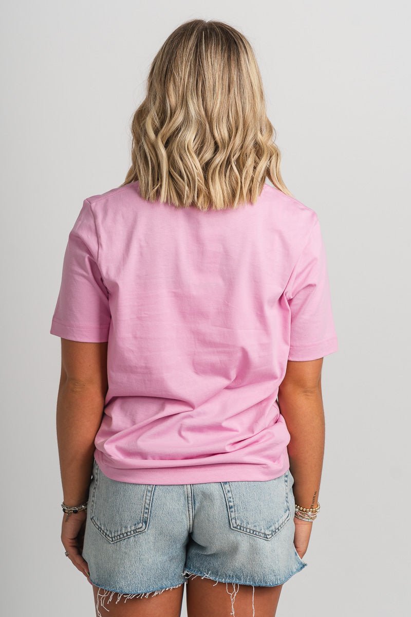 Basic short sleeve top pink