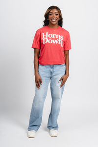 OU OU Sooners Horns Down bookmania t-shirt red T-shirt | Lush Fashion Lounge Trendy Oklahoma University Sooners Apparel & Cute Gameday T-Shirts