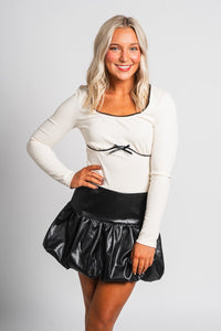 Faux leather bubble skirt black | Lush Fashion Lounge: boutique fashion skirts, affordable boutique skirts, cute affordable skirts