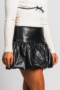 Faux leather bubble skirt black | Lush Fashion Lounge: boutique fashion skirts, affordable boutique skirts, cute affordable skirts