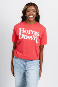 OU OU Sooners Horns Down bookmania t-shirt red T-shirt | Lush Fashion Lounge Trendy Oklahoma University Sooners Apparel & Cute Gameday T-Shirts