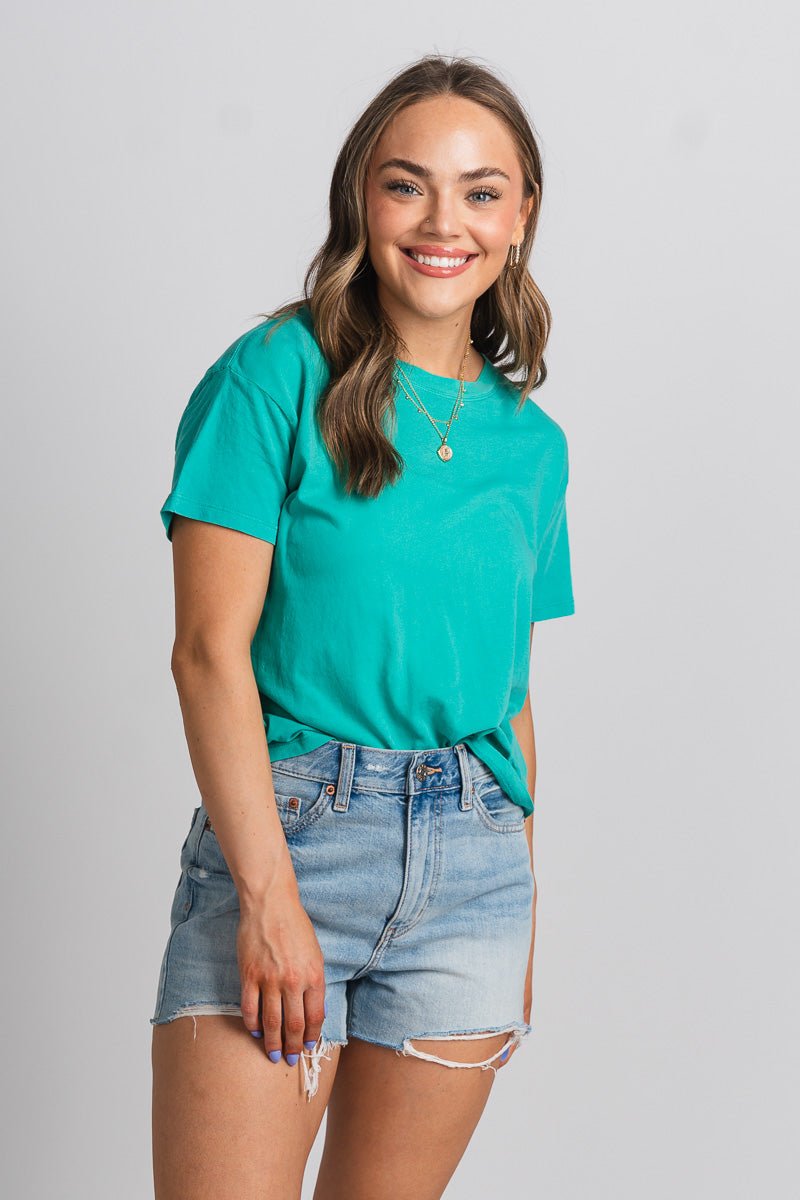 Z Supply go to basic tee bermuda green - Z Supply T-shirts - Z Supply Tops, Dresses, Tanks, Tees, Cardigans, Joggers and Loungewear at Lush Fashion Lounge