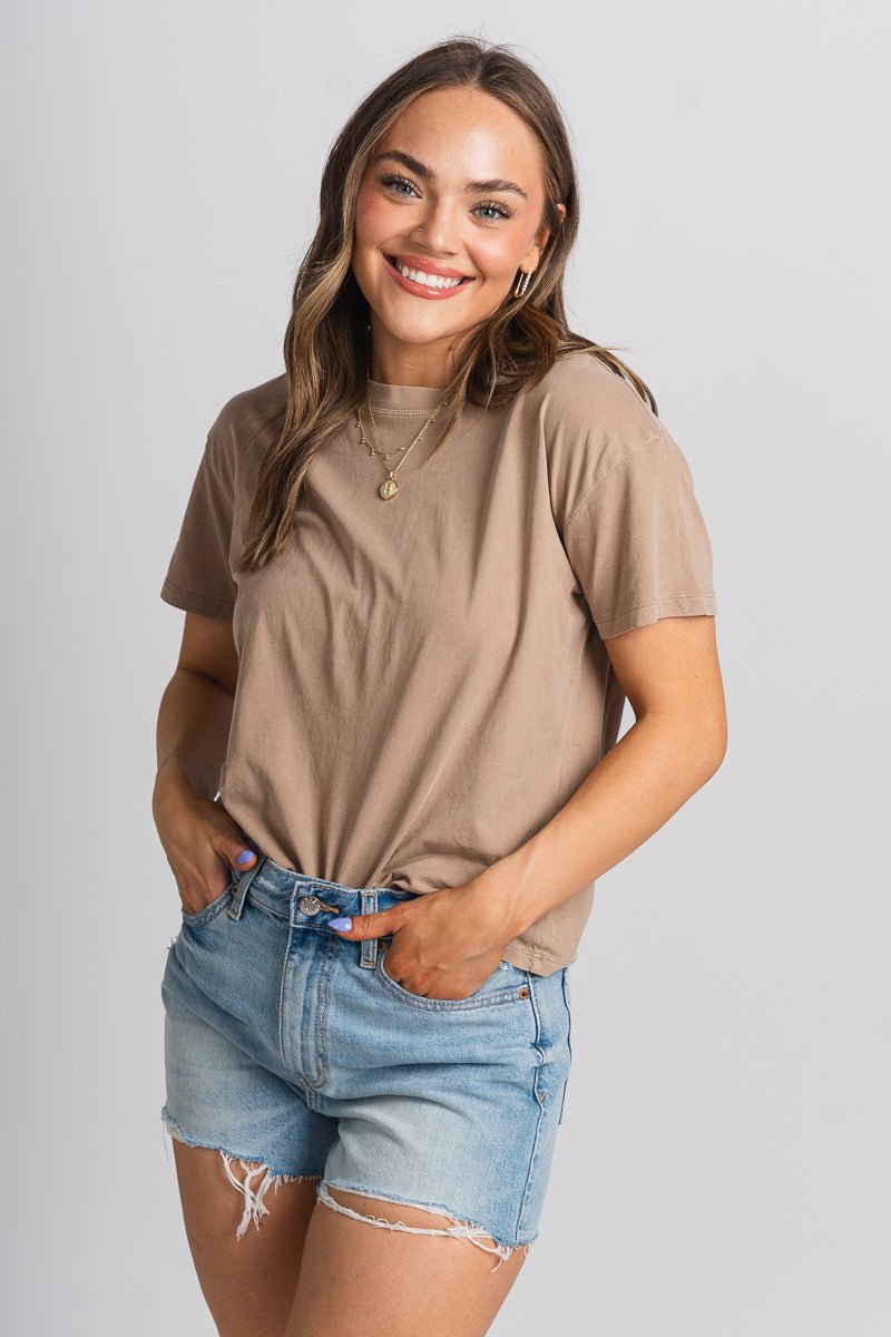 Z Supply go to basic tee iced coffee - Z Supply T-shirts - Z Supply Tops, Dresses, Tanks, Tees, Cardigans, Joggers and Loungewear at Lush Fashion Lounge