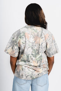 OKC bolt camo tee green - Vintage OKC Basketball T-Shirts at Lush Fashion Lounge Boutique in Oklahoma City