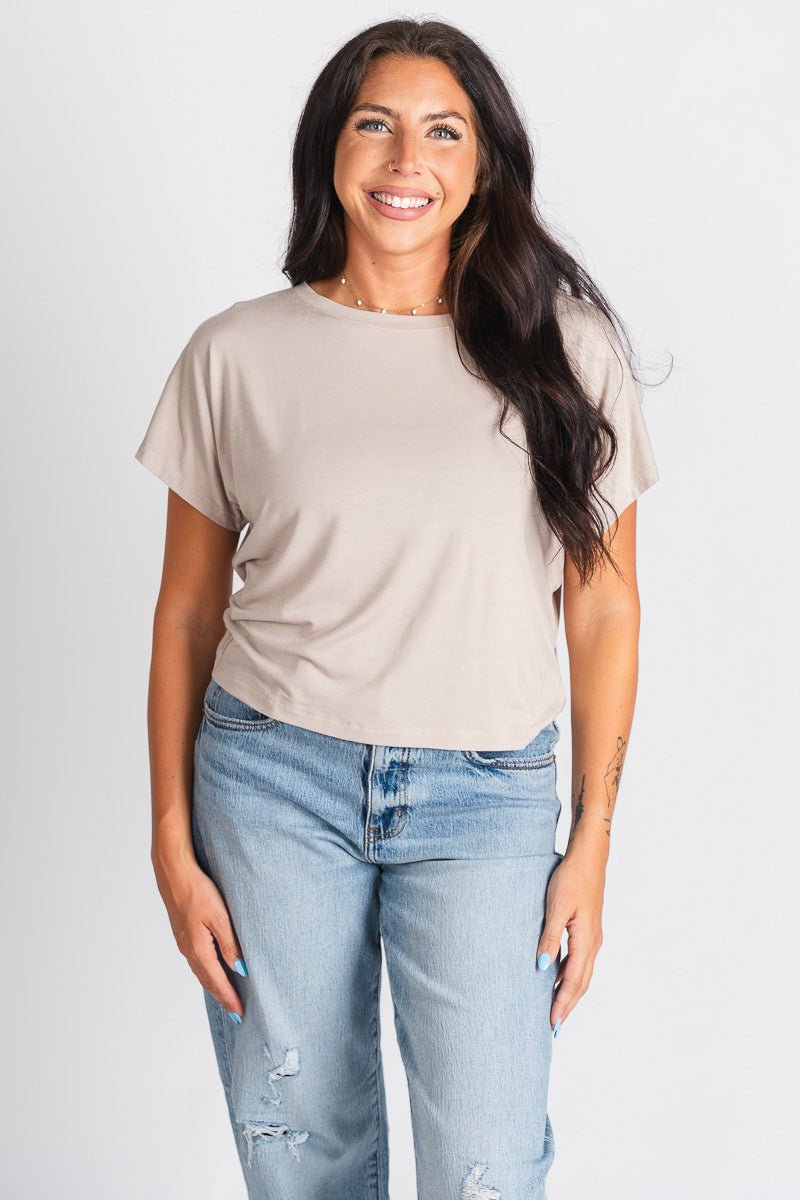 Short sleeve modal top fog