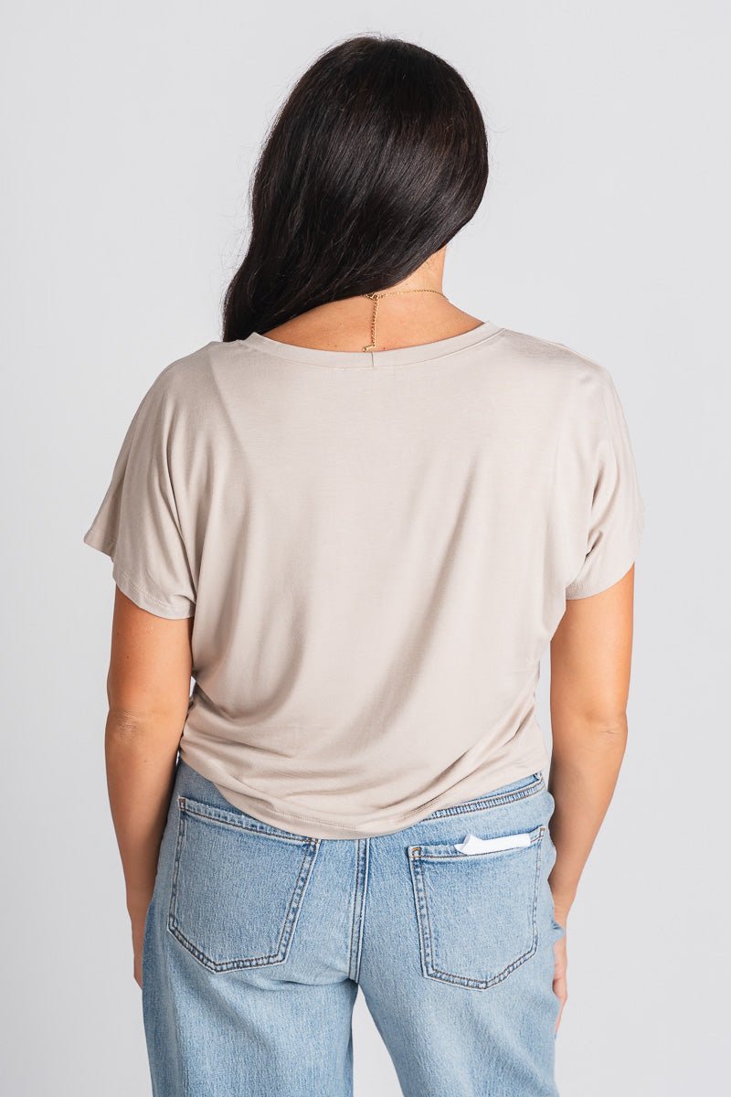 Short sleeve modal top fog