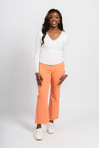 High rise flare jeans ginger | Lush Fashion Lounge: boutique women's jeans, fashion jeans for women, affordable fashion jeans, cute boutique jeans