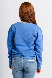 OKC basketball fade comfort colors sweatshirt flo blue - Vintage OKC Basketball T-Shirts at Lush Fashion Lounge Boutique in Oklahoma City