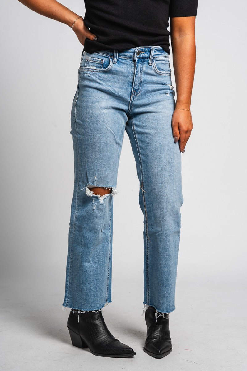 Flying Monkey high rise wide leg jeans satisfactory | Lush Fashion Lounge: boutique women's jeans, fashion jeans for women, affordable fashion jeans, cute boutique jeans