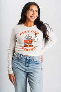 OSU OSU football player long sleeve crop t-shirt natural T-shirt | Lush Fashion Lounge Trendy Oklahoma State Cowboys Apparel & Cute Gameday T-Shirts