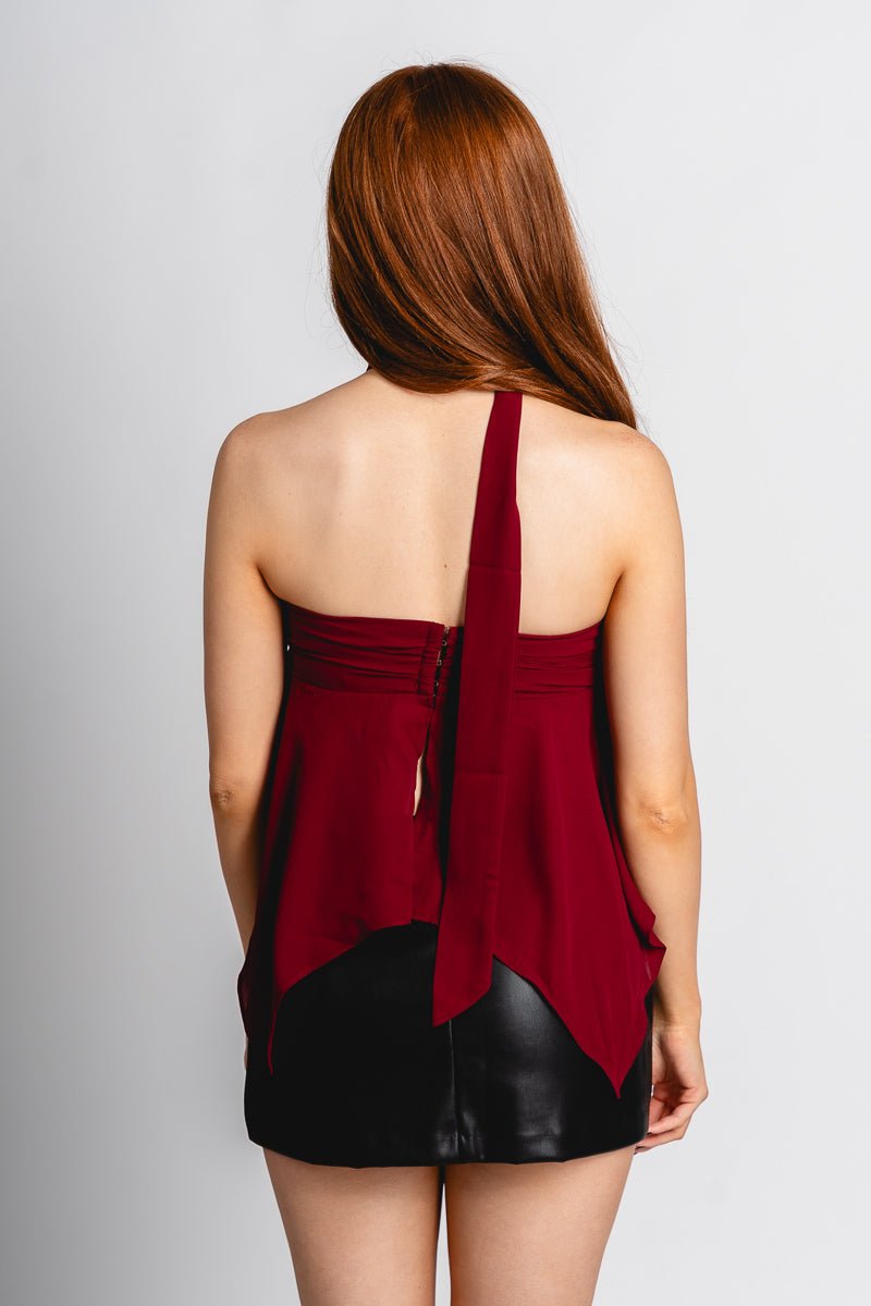 Jennie strapless top burgundy