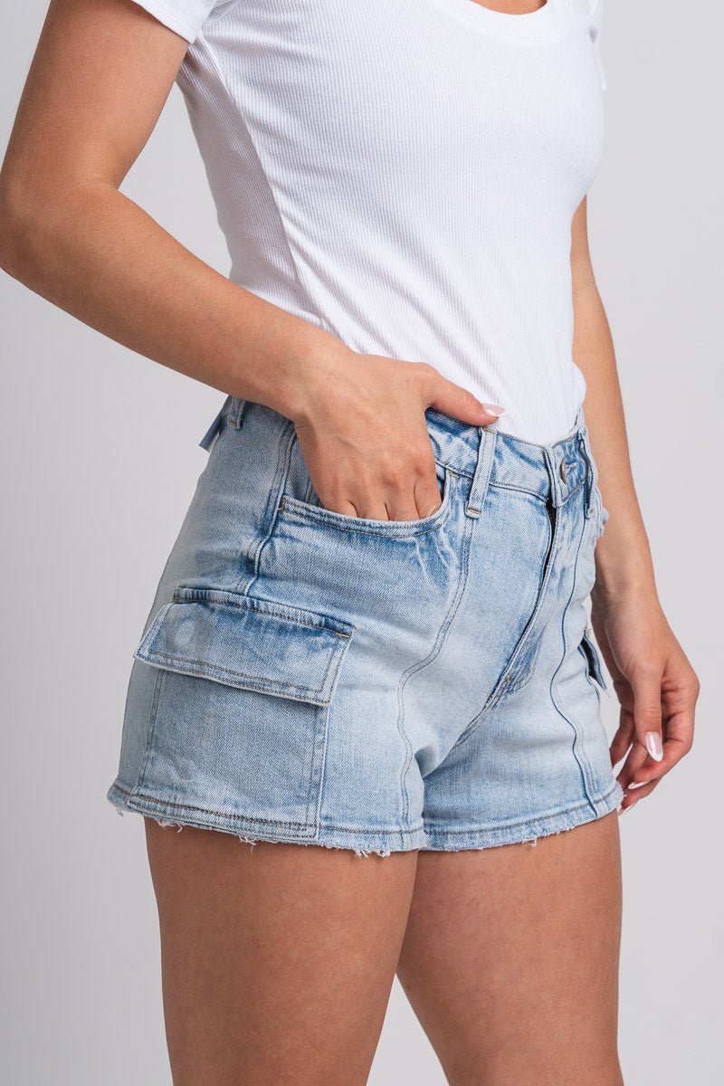 Vervet high rise cargo shorts victoria river - Trendy Shorts - Cute Vacation Collection at Lush Fashion Lounge Boutique in Oklahoma City