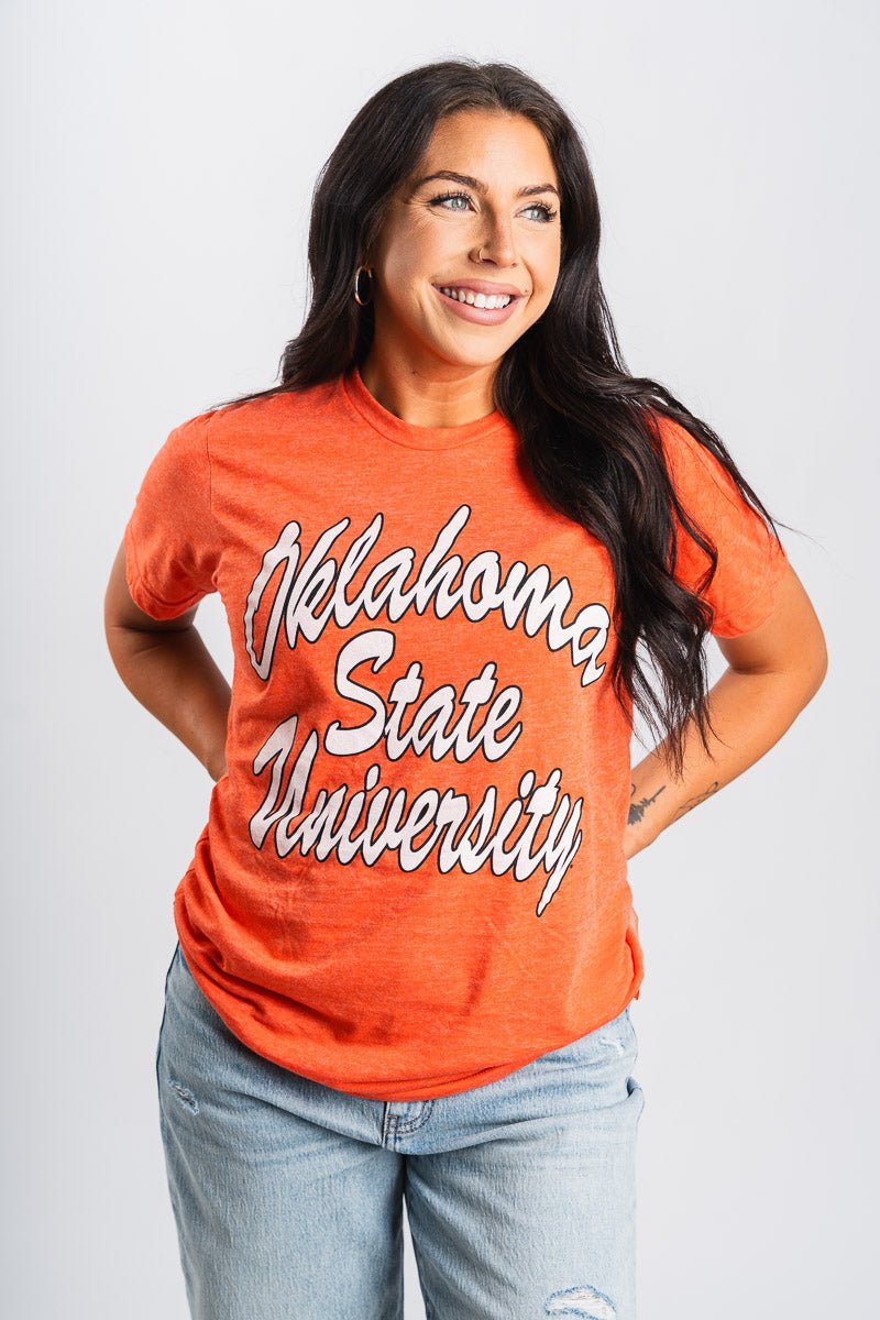 OSU OSU Oklahoma State script unisex t-shirt orange T-shirt | Lush Fashion Lounge Trendy Oklahoma State Cowboys Apparel & Cute Gameday T-Shirts