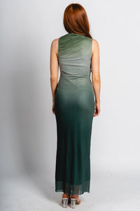 Ombre mesh maxi dress green multi - Affordable dress - Boutique Dresses at Lush Fashion Lounge Boutique in Oklahoma City