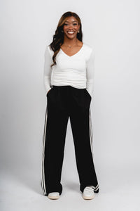 Drawstring track pants black | Lush Fashion Lounge: women's boutique pants, boutique women's pants, affordable boutique pants, women's fashion pants