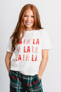 Z Supply Falalala boyfriend tee sea salt - Z Supply T-shirt - Z Supply Tops, Dresses, Tanks, Tees, Cardigans, Joggers and Loungewear at Lush Fashion Lounge
