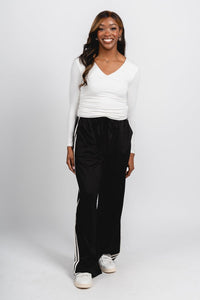 Drawstring track pants black | Lush Fashion Lounge: women's boutique pants, boutique women's pants, affordable boutique pants, women's fashion pants