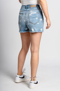 High rise star shorts light blue - Cute shorts - Fun American Summer Outfits at Lush Fashion Lounge Boutique in Oklahoma City