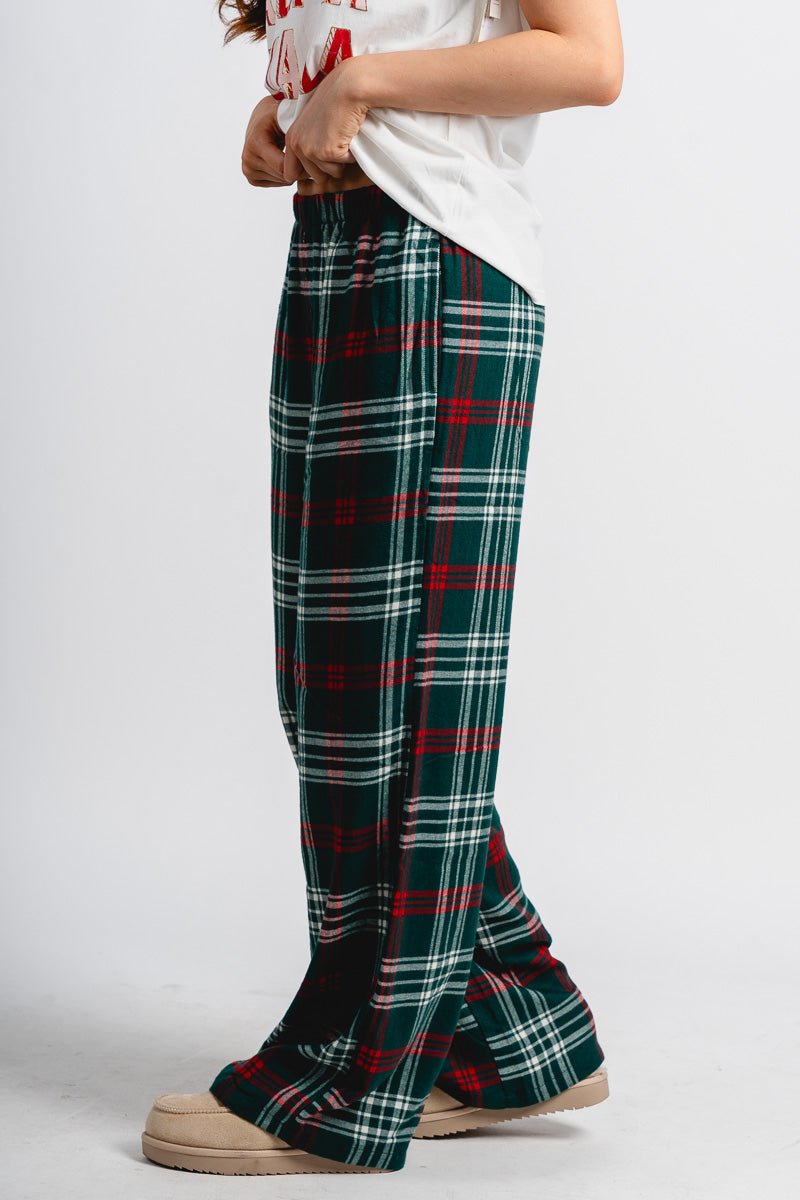 Z Supply hangout plaid pants mistletoe - Z Supply Pants - Z Supply Clothing at Lush Fashion Lounge Trendy Boutique Oklahoma City