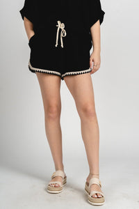 Embroidered shorts black - Cute shorts - Fun Vacay Basics at Lush Fashion Lounge Boutique in Oklahoma City