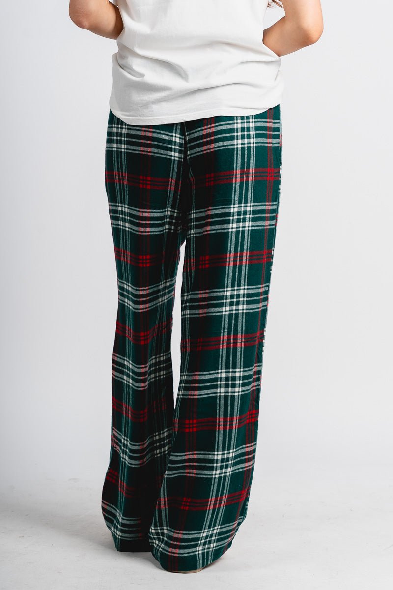 Z Supply hangout plaid pants mistletoe - Z Supply Pants - Z Supply Apparel at Lush Fashion Lounge Trendy Boutique Oklahoma City